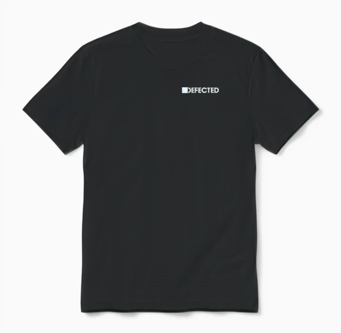 Defected Light Logo Printed on T-Shirt Pocket Unisex T-Shirt in Black