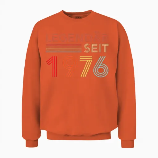 1976 Birthday Man 50th Decoration Funny 50s 50th Birthday Unisex Sweatshirt - Orange