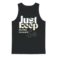 Just Keep Moving Forward Unisex Tank Top - Black – 1