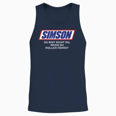 Simson Du Bist Nicht Du Wenn Du Roller Fährst Funny T-Shirt, Black Unisex Tank Top - Navy