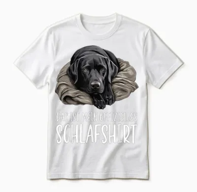 Cute Dog Official Sleep Shirt Labrador Retriever T-Shirt, Black Unisex T-Shirt - White
