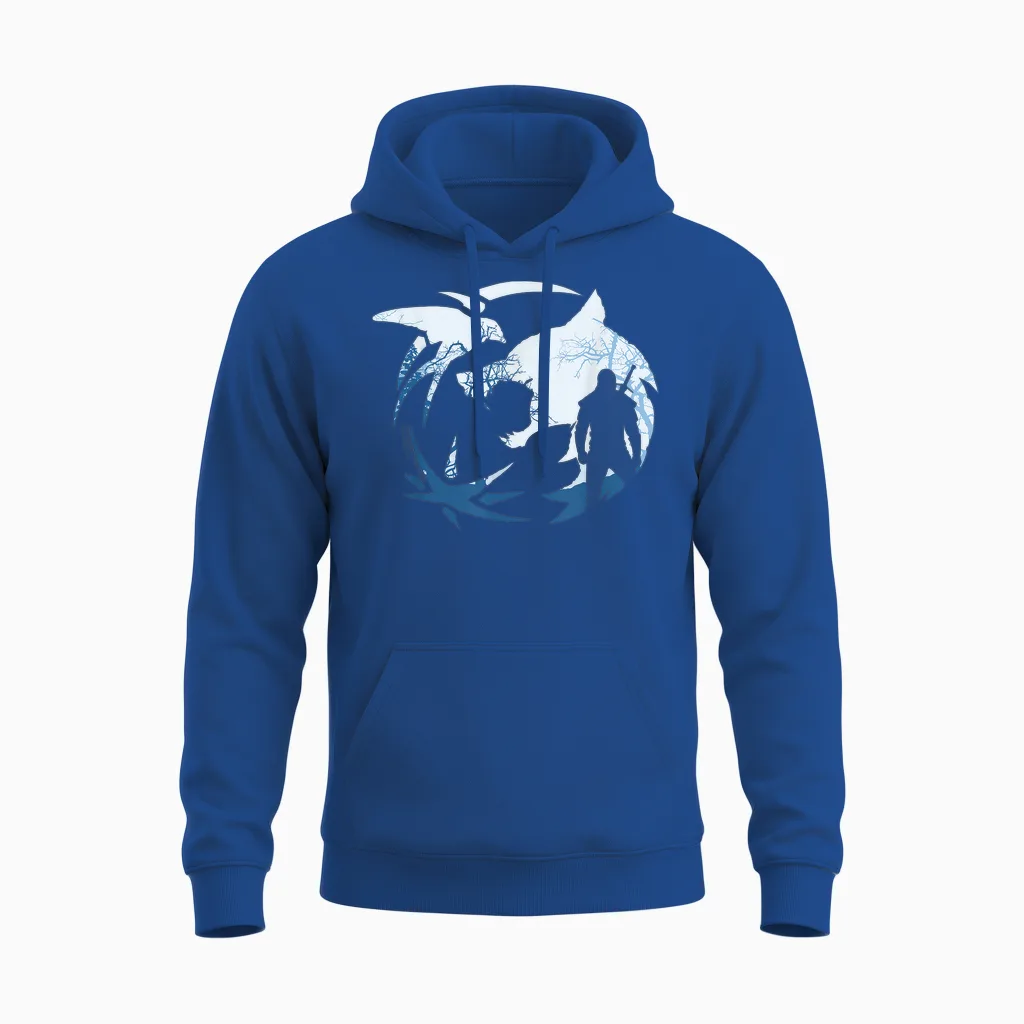 The Witcher Logo Silhouette Unisex Hoodie in Royal