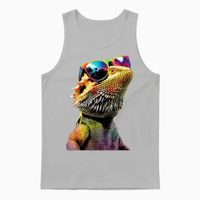 Bearded Dragon Lizard Pogona Bearded Dragon Cute Bearded Dragon Unisex Tank Top - Ash