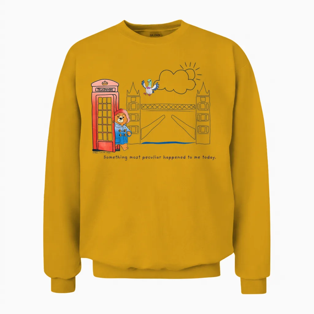Paddington Young Bears Leitfaden Für Kinder Auf Der London Tower Bridge Unisex Sweatshirt in Gold