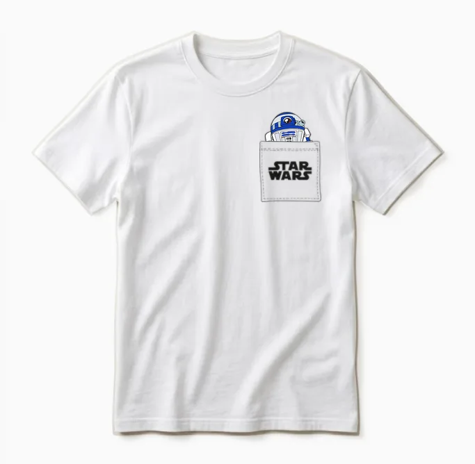 Star Wars R2-D2 Droid in My Pocket Graphic Unisex T-Shirt in White