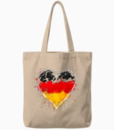 Deutschland Flagge Herz Tote Bags - Natural