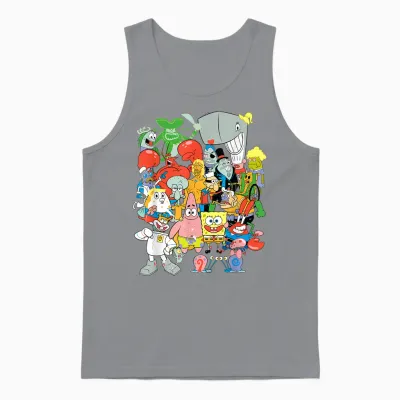 Spongebob Squarepants Cast of Characters Unisex Tank Top - Sport Grey