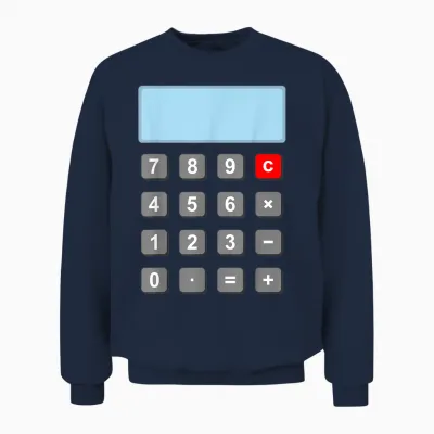 Taschenrechner Kostüm Karneval Mathe Lehrer Mathematik Unisex Sweatshirt - Navy