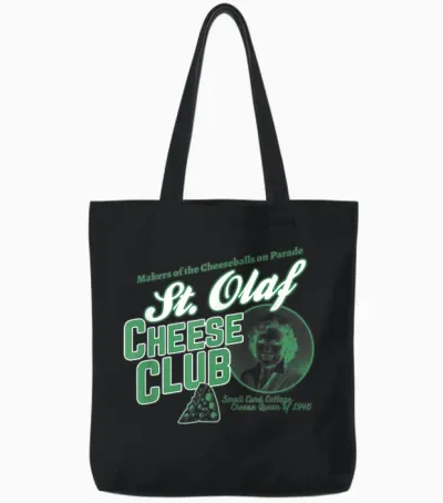 The Golden Girls St. Olaf Cheese Club Rose Tv Show Tote Bags - Black