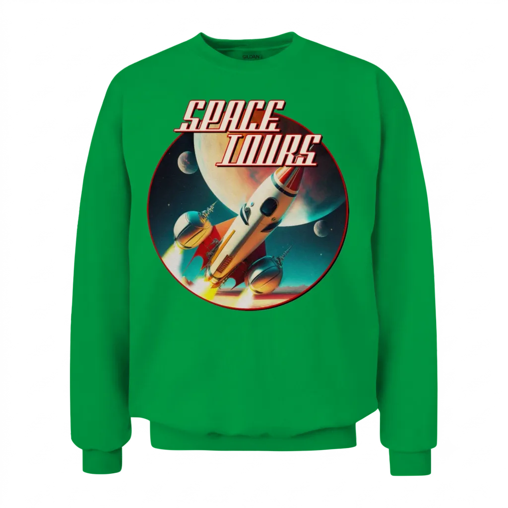 Space Tours β Vintage Retro Space Unisex Sweatshirt - Irish Green