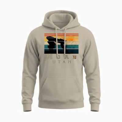 Moab Utah Retro Unisex Hoodie - Sand