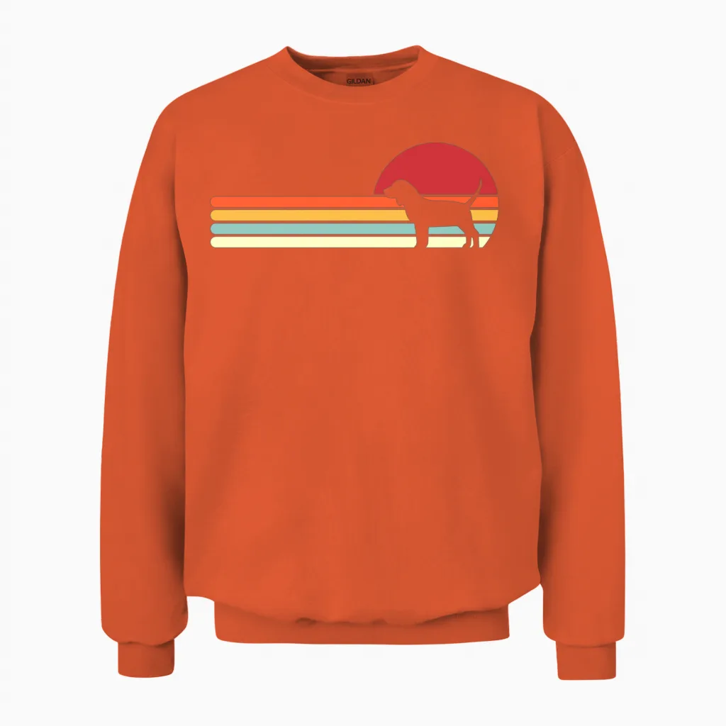 Dog Retro Sunset Beagle Lovers Unisex Sweatshirt - Orange