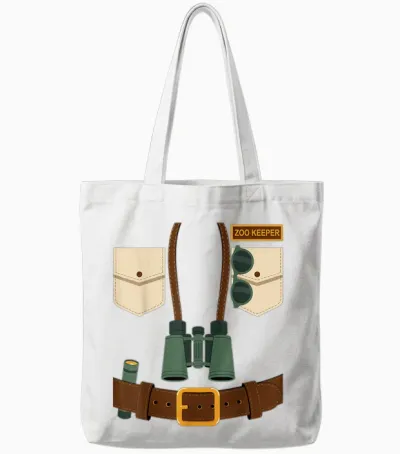 Zookeeper Halloween Costume Tote Bags - White
