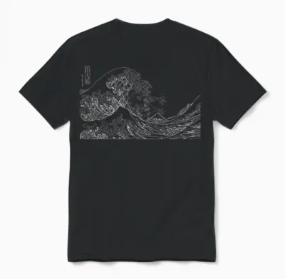 Japanese Wave Ocean Traditional Japan Men's Graphic Unisex T-Shirt - Black