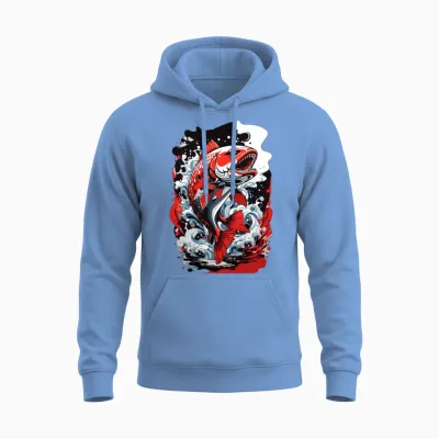 Fanny,beautiful Red Fish Design .cool Fish Design Unisex Hoodie - Carolina Blue