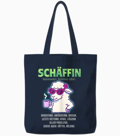 Sheep Definition Funny Sheep Tote Bags - Navy