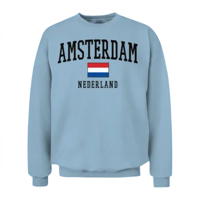 Amsterdam Netherlands Unisex Sweatshirt - Light Blue