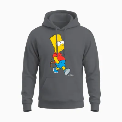 The Simpsons Bart Simpson with Slingshot Unisex Hoodie - Charcoal