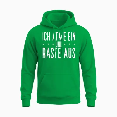 Ich Atme Ein Und Raste Aus Sarkasmus Lustiges Herren Unisex Hoodie - Irish Green