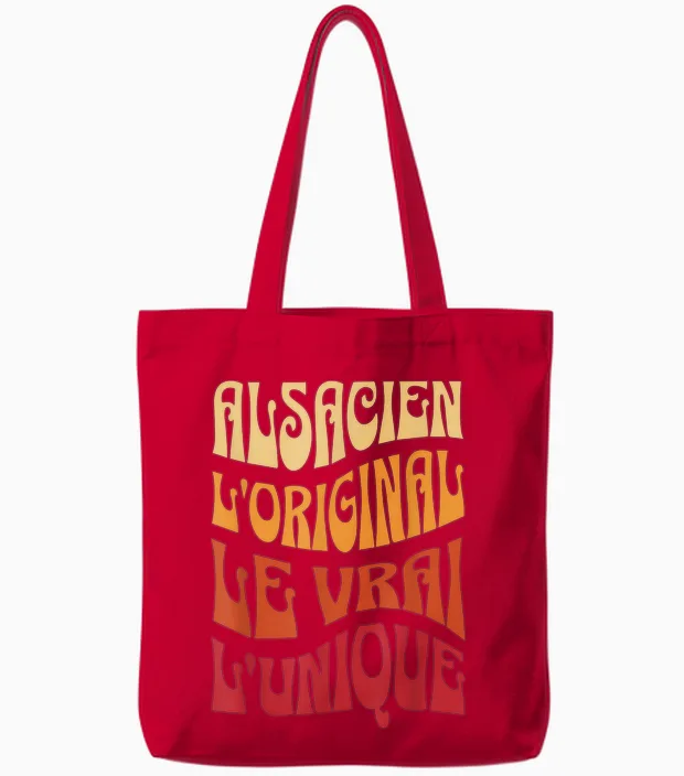 Alsatian the Original the True the Unique Gift Idea Alsace T-Shirt, Black, S Tote Bags in Red