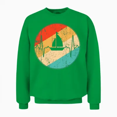 Sailing Retro Heartbeat Unisex Sweatshirt - Irish Green