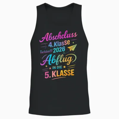 Grundschule Abschluss 2026 Tschüss! Abflug in Die 5. Klasse Unisex Tank Top - Black