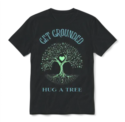 Get Grounded Hug a Tree Unisex T-Shirt - Black