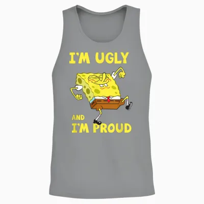 Mademark X Spongebob Squarepants - I'm Ugly and I'm Proud Spongebob Unisex Tank Top - Sport Grey