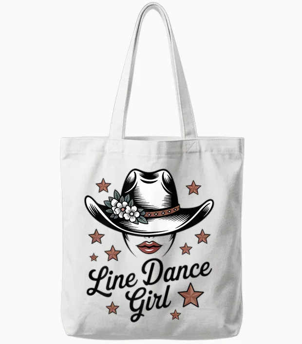 Line Dance Country Girls' Farm & Gift Tote Bags in White