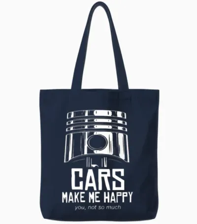 Cars Make Me Happy You Not So Much Tote Bags - Navy