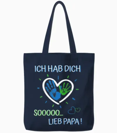 Ich Hab Dich Lieb Papa - Für Mädchen Und Jungen Vatertag Tote Bags - Navy