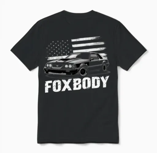 Mustang Foxbody American Fox Body Stang Muscle Unisex T-Shirt in Black