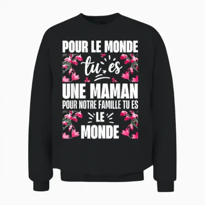 Mum Gift Mother's Day Best Mum in the World T-Shirt, Black, S Unisex Sweatshirt - Black