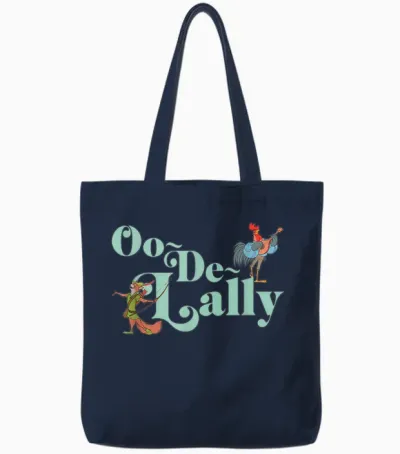 Disney Robin Hood Oo-De-Lally Iconic Quote Chest Text Logo Tote Bags - Navy