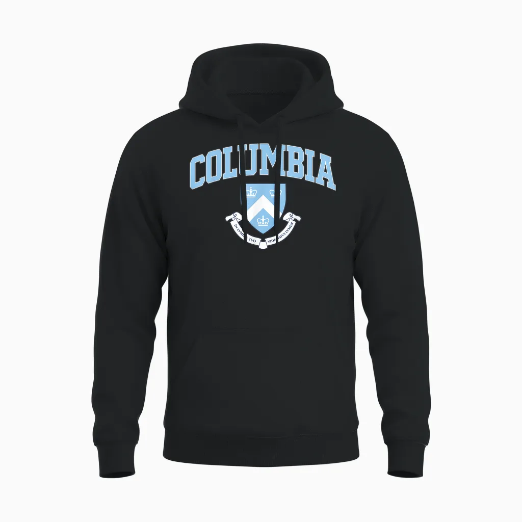 Columbia Classic Arch Over Crest Navy | Columbia T-Shirt, Blue, S Unisex Hoodie in Black