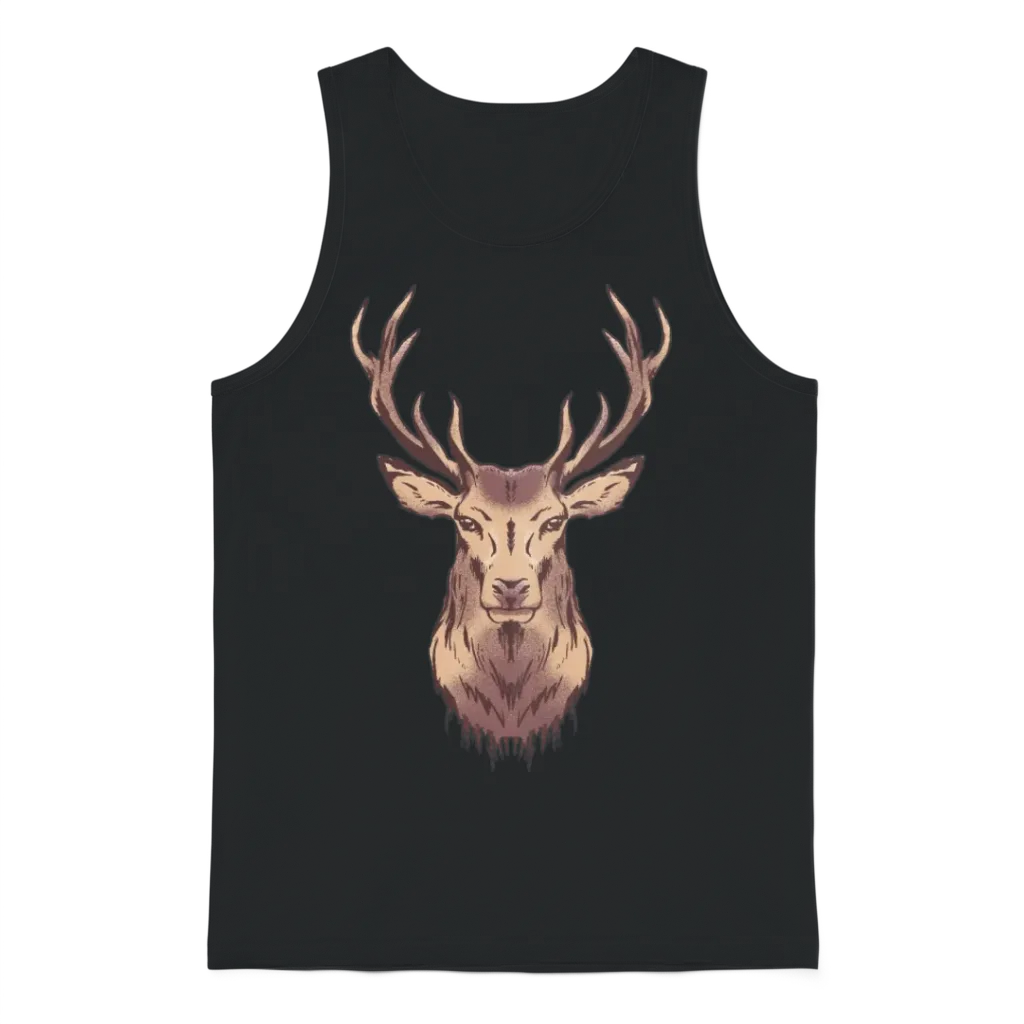Deer Head โ Wildlife Gift Unisex Tank Top - Black