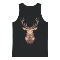 Deer Head — Wildlife Gift Unisex Tank Top - Black – 1