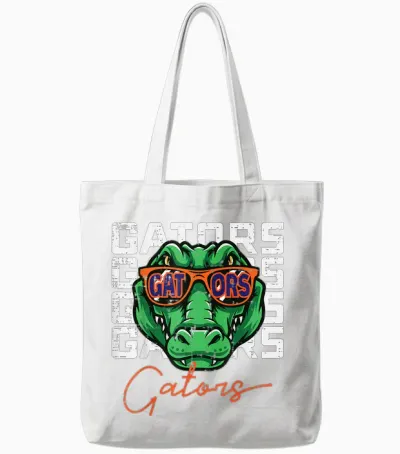 Gator Sunglasses Women Kids Boys Girls Men Youth Teen Tote Bags - White