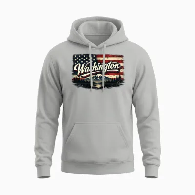 Retro Washington Unisex Hoodie - Ash
