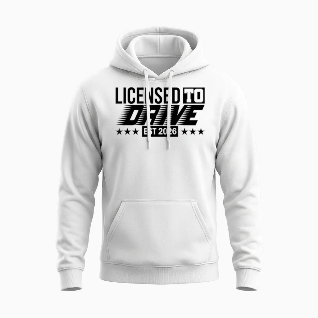 Driver's License | Passed Examination Driver License 2026 Unisex Hoodie in White