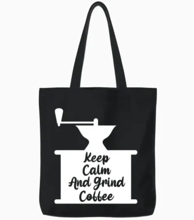 Funny Manual Coffee Grinder Coffee Beans Tote Bags - Black