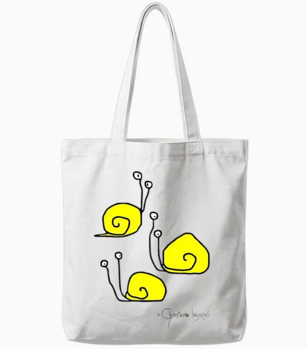 Snailmeeting Β© Chyropterum Innoxius Tote Bags in White
