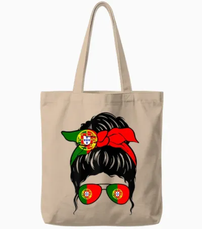 Portugiesisches Mädchen Portugal Portugiesische Flagge Portugiesische Frau Tote Bags - Natural