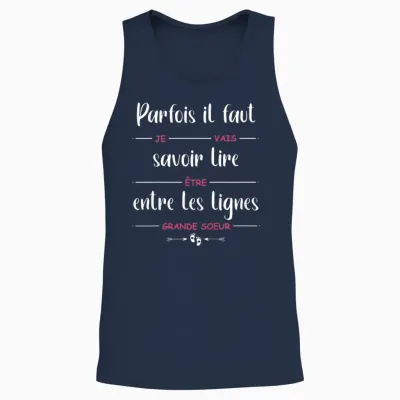 Child Announcement Pregnancy Future Child I Will Be Big Sister T-Shirt, Black Unisex Tank Top - Navy