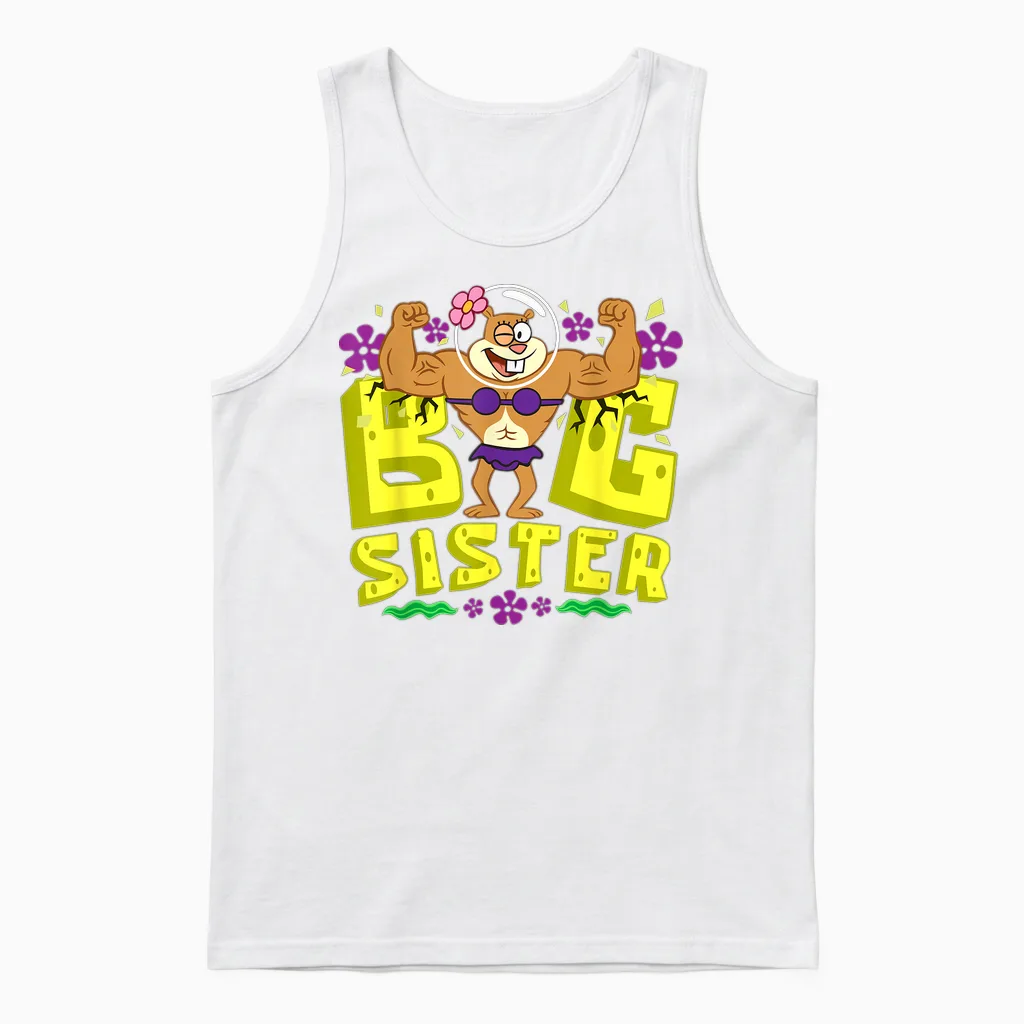 Mademark X Spongebob Squarepants - Spongebob Squarepants Big Sister Strong Sister Women Girls Unisex Tank Top in White