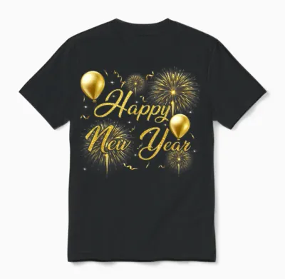 Happy New Year Eve Party 2026 Family Matching Costume Unisex T-Shirt - Black