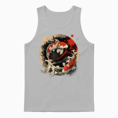 Koi Japanese Pond Lover Japanese Koi Carp Asian Fish Asian Carp Unisex Tank Top - Ash