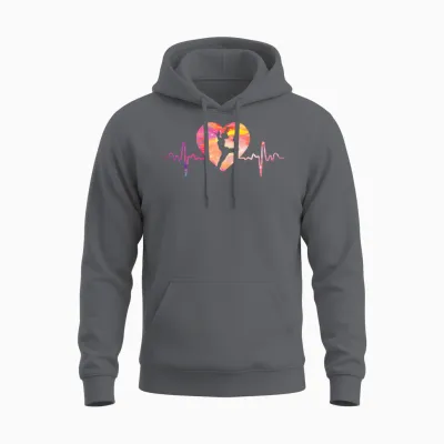 Herzschlag Ekg Turnen | Turnerin Gymnastics T-Shirt, Black Unisex Hoodie - Charcoal