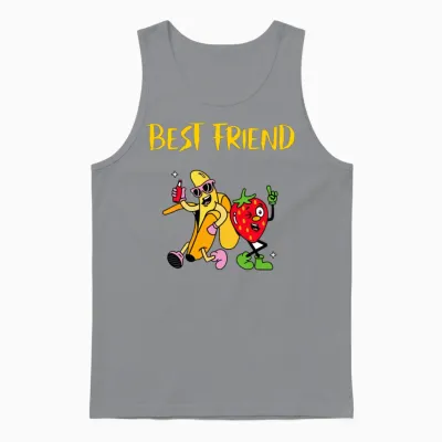 Banana Design Cartoon Unisex Tank Top - Sport Grey