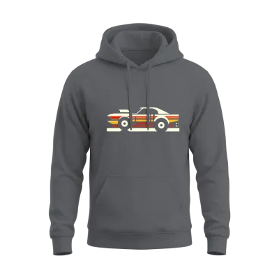 Vintage Speed Stripe Car Unisex Hoodie - Charcoal
